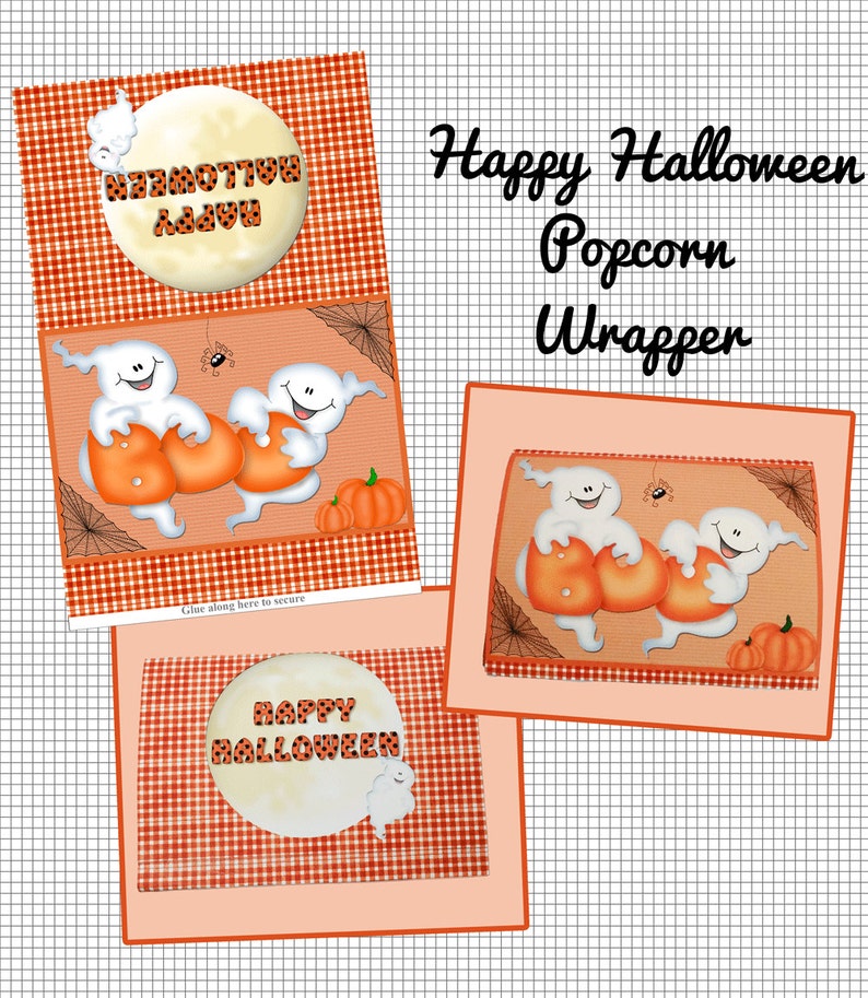 Digital Printable Halloween Popcorn Wrapper Instant Download Etsy