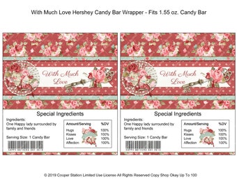 Printable Digital Mothers Day Hershey Candy Bar Wrapper- 1.55 oz Size - Mom - Mother