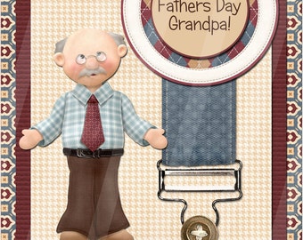 Digital Printable Fathers Day Greeting Card for Grandpa
