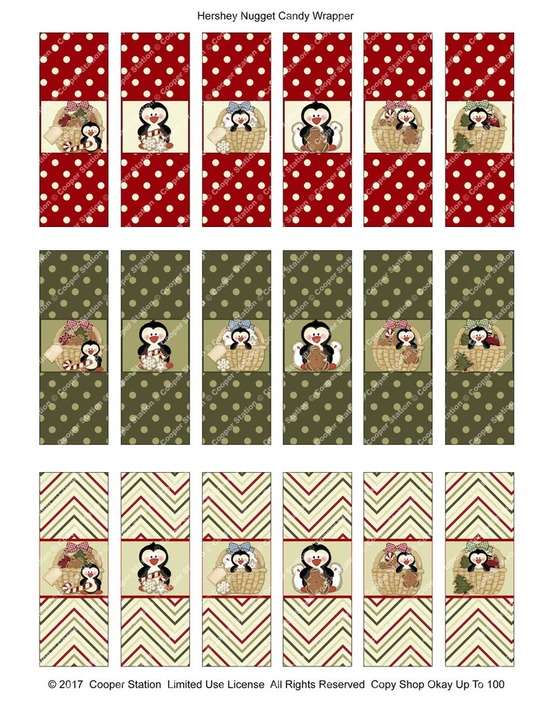 Digital Printable Holiday Hershey Nugget Candy Wrappers - Etsy