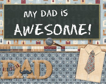 Digital Printable Fathers Day or Birthday Greeting Card