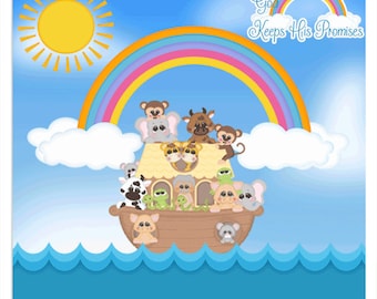 Clipart - Noah's Ark - Digital clipart - Bible clipart - Kristi W Designs