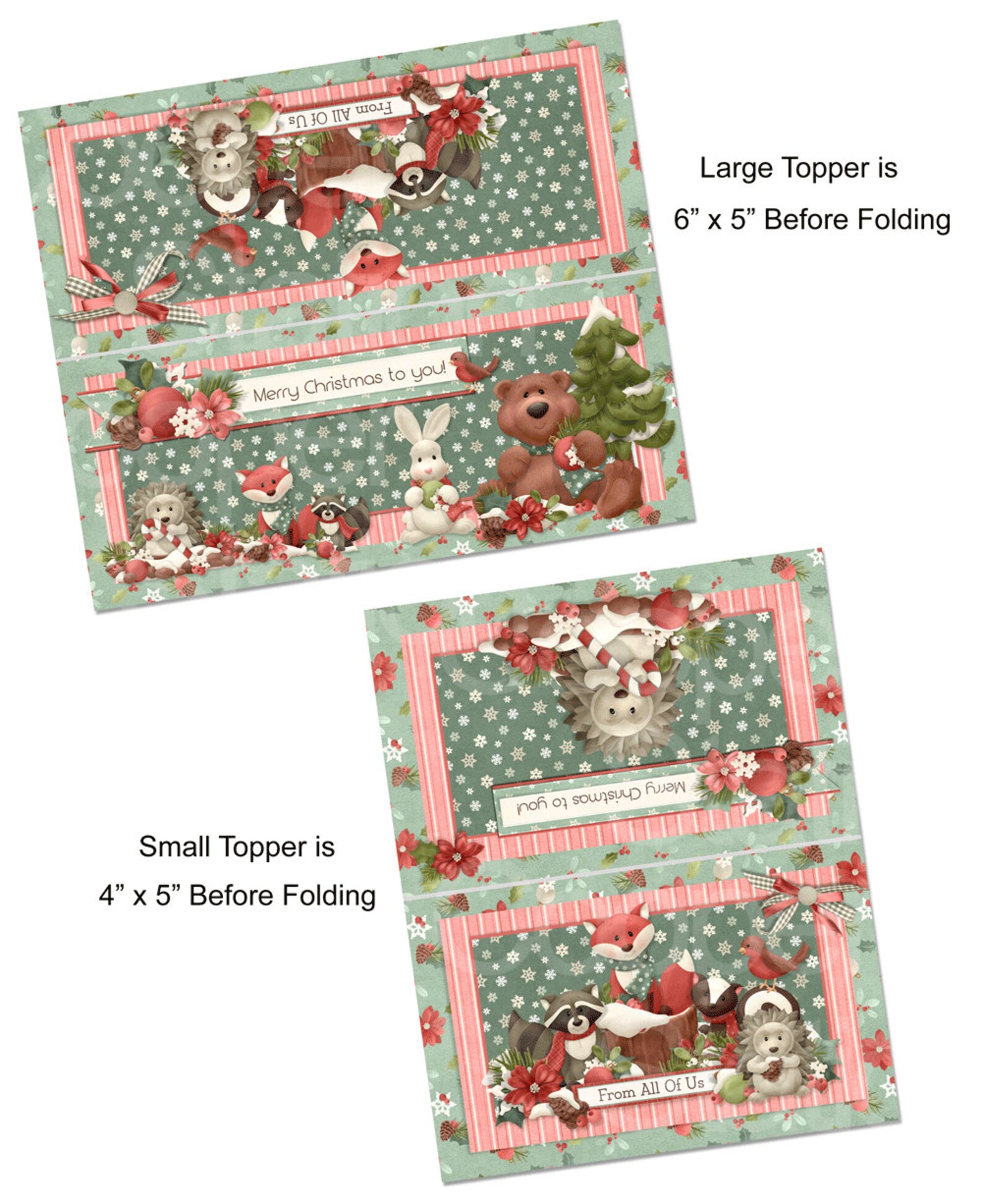 Digital Printable Christmas Bag Topper Christmas Woodland Etsy