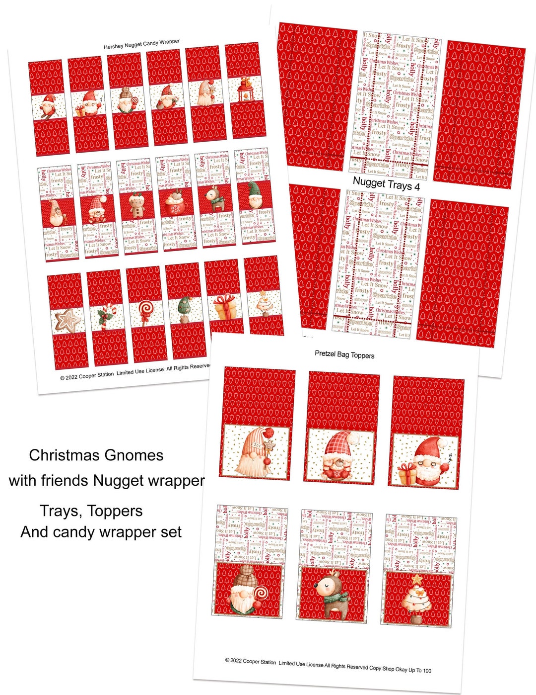 Digital Printable Hershey Nugget Holiday Candy Wrapper Set - Christmas ...