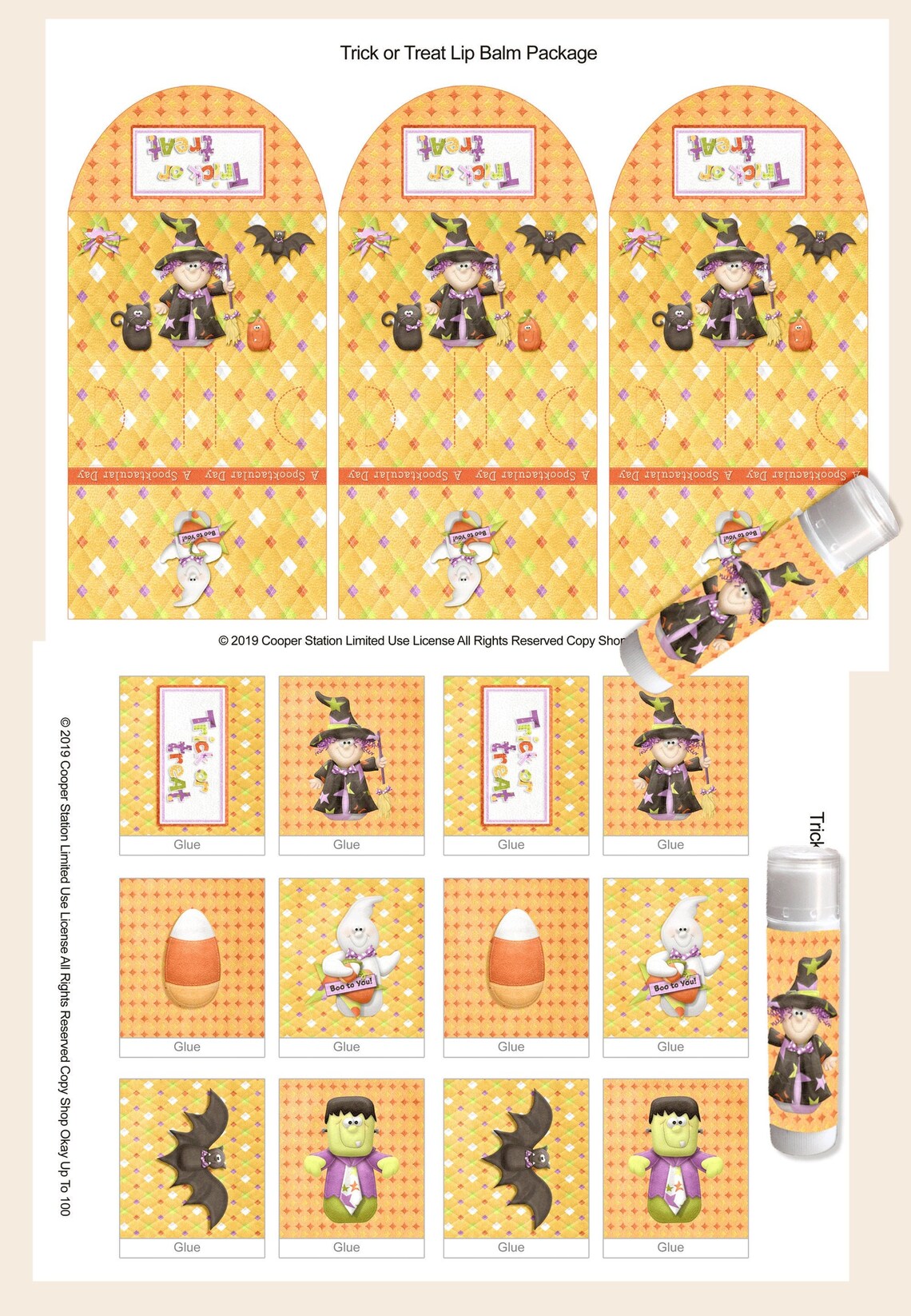 Digital Printable Halloween Lip Balm / Chap Stick Wrapper - Etsy
