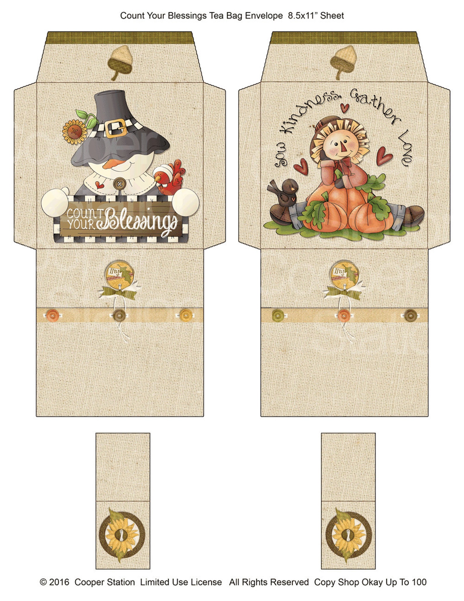 Digital Printable Tea Bag Wrapper Tea Bag Envelope Autumn Etsy