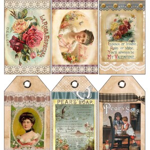 Etichette regalo digitali fai da te grandi in stile vintage