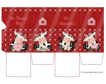 Digital Printable Milk Box Valentine Theme