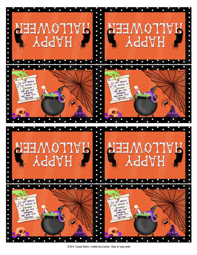 Digital Printable Halloween Bag Toppers Large and Small | Etsy