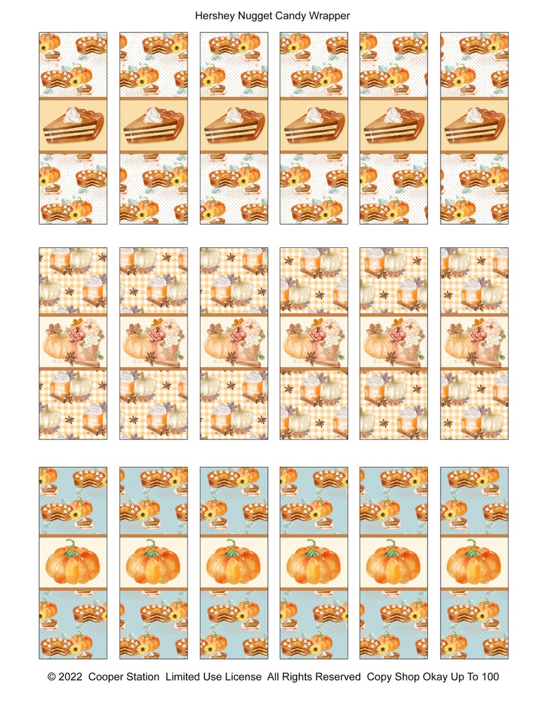 Digital Printable Thanksgiving and Fall Hershey Nugget - Etsy