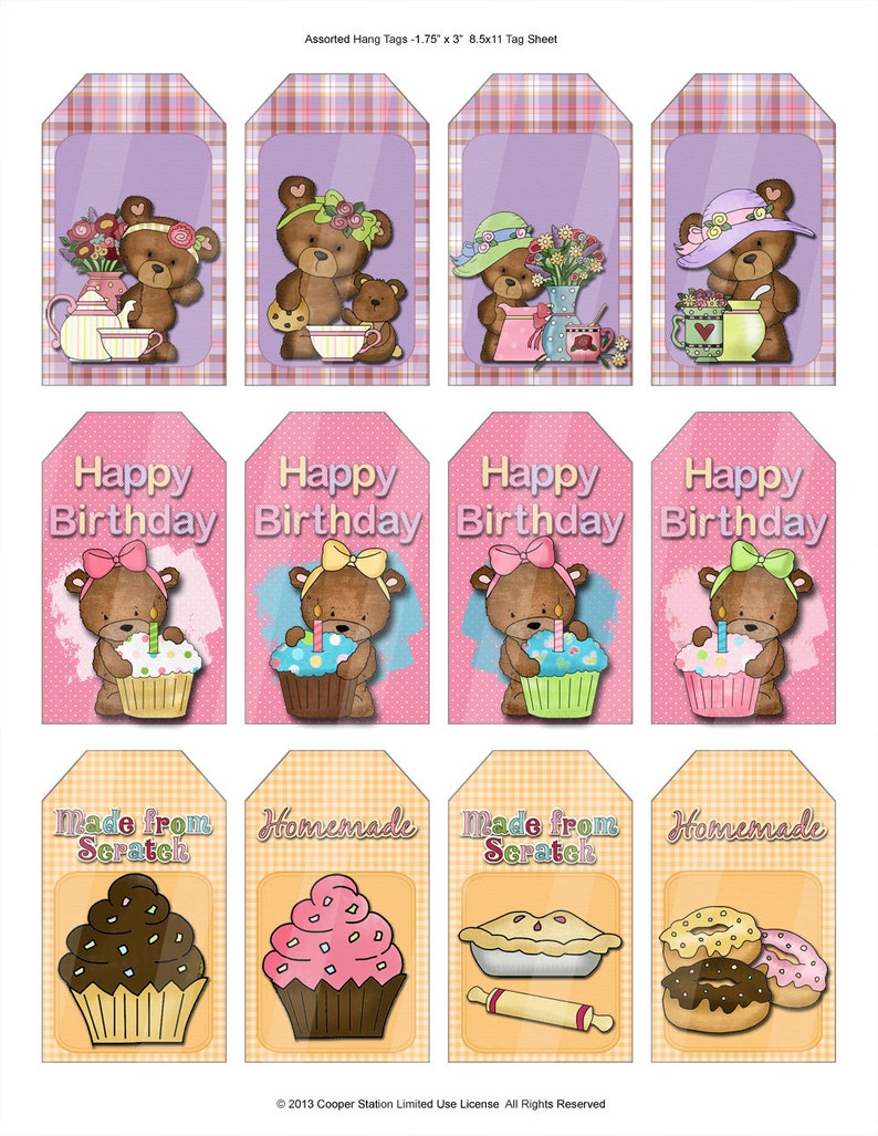 Assorted Digital Gift Tags Etsy
