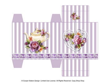 Printable Soap Box -Tea and Roses Design