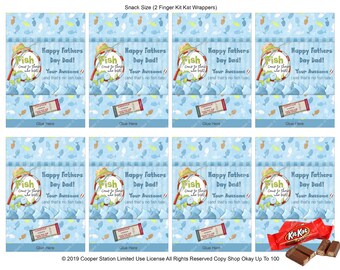 Digital Printable Fathers Day Snack Size Kit Kat Candy Wrappers - Two Finger Fathers Day Kit Kat Wrappers - Dads Day Candy Wrapper - Kit Kat