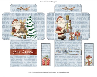 Digital Printable Christmas Tea Wrapper