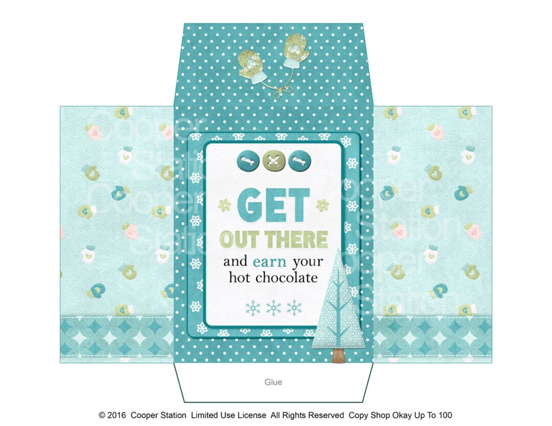 Digital Printable Winter Hot Chocolate Envelope - Cocoa Packet Holder ...