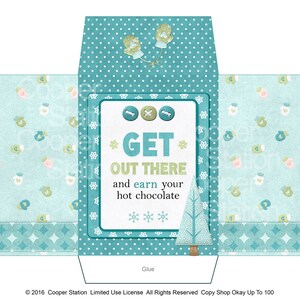 Digital Printable Winter Hot Chocolate Envelope - Cocoa Packet Holder