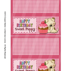 DIY Digital Doggy Birthday Bag Toppers With Free Recipe - Etsy