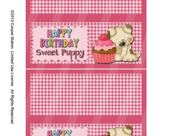 DIY Digital Doggy Birthday Bag Toppers with Free Recipe