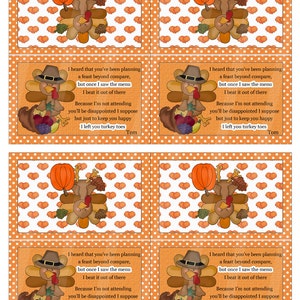 Digital Printable Turkey Toes Bag Toppers - Etsy