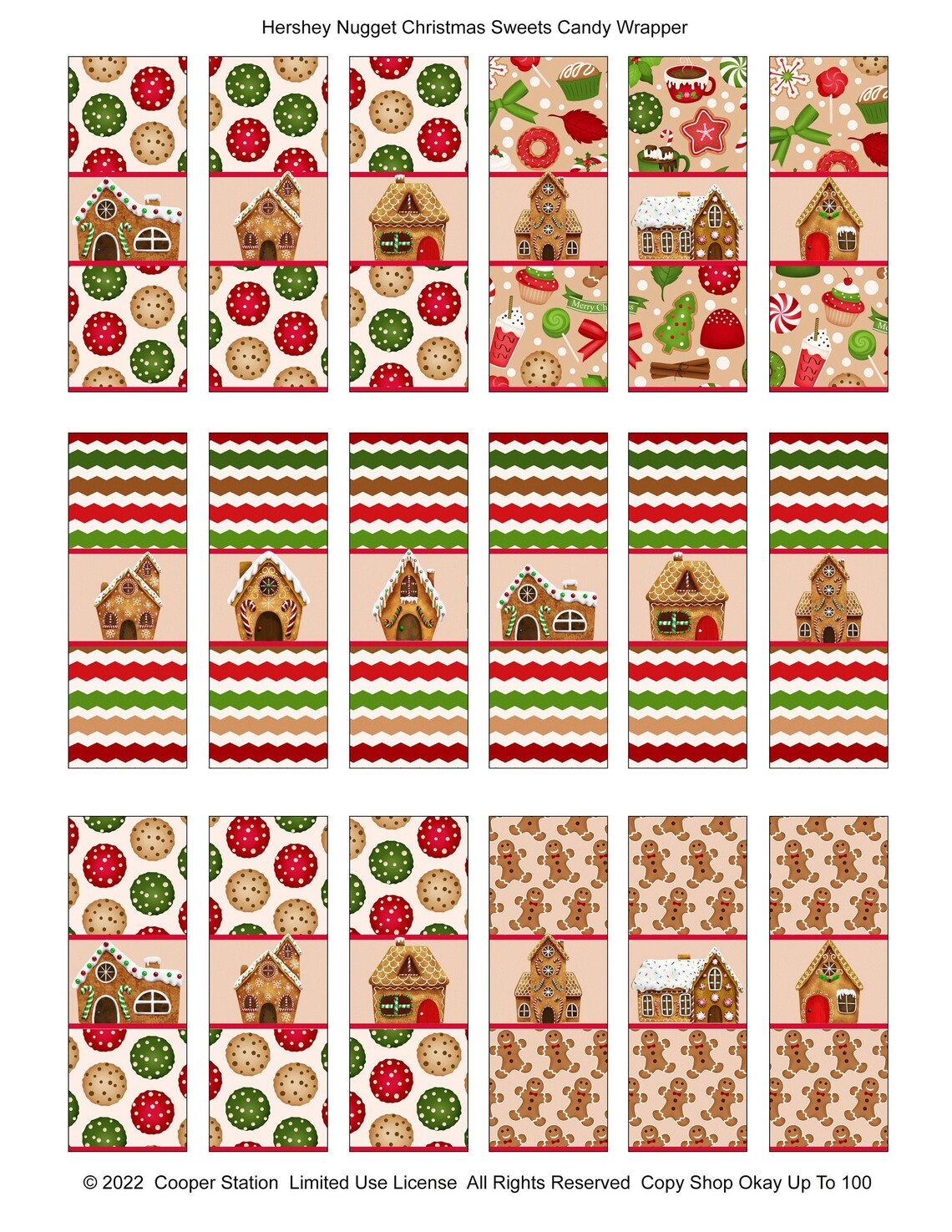 Digital Printable Holiday Hershey Nugget Candy Wrappers - Etsy