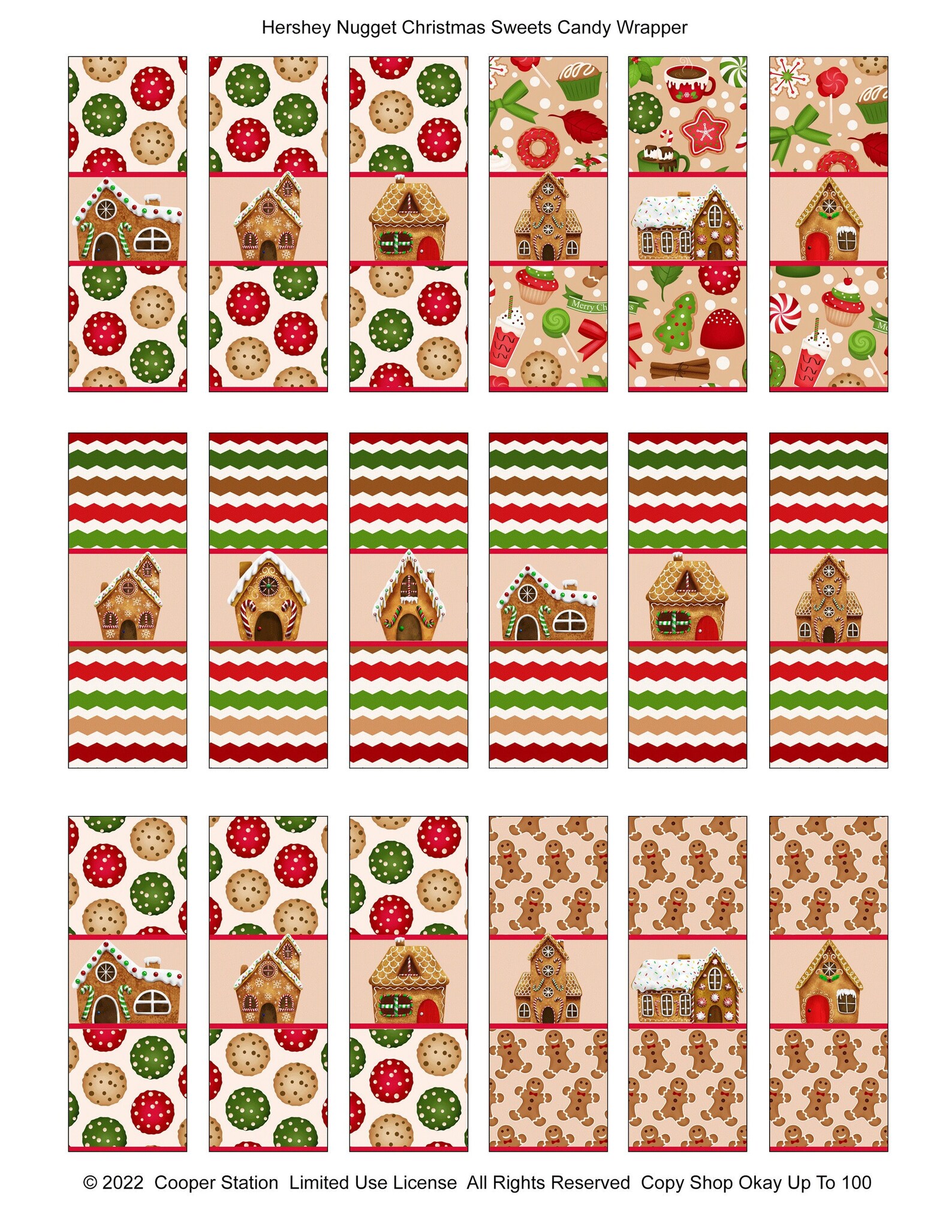 Digital Printable Holiday Hershey Nugget Candy Wrappers - Etsy