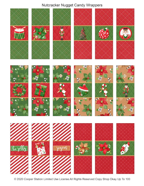 Digital Printable Holiday Hershey Nugget Candy Wrappers | Etsy