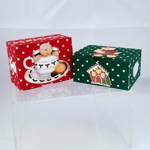 Christmas Gift Box - Set Of Two Boxes - Christmas Treat Box - Holiday Treats - Stocking Stuffer-Jewelry Box