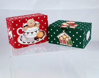 Christmas Gift Box - Set Of Two Boxes - Christmas Treat Box - Holiday Treats - Stocking Stuffer-Jewelry Box