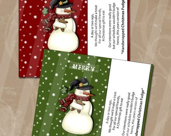 Digitale Candy Bar Wrappers Instant Download Christmas Fudge