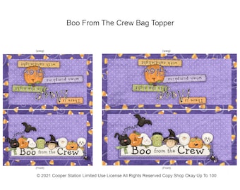 Digital Halloween Bag Topper - Ghost Candy Bag Topper - Treat Bag Topper