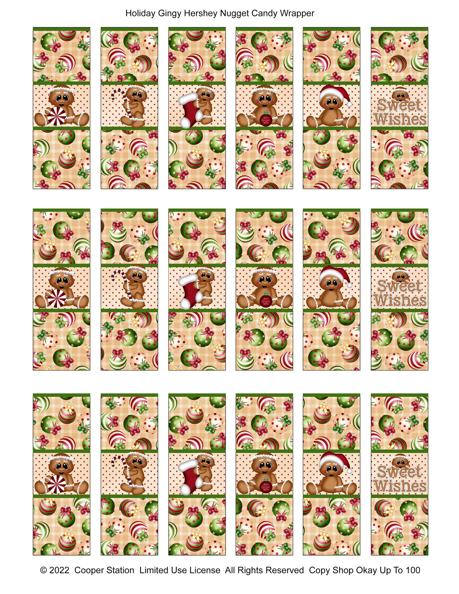Digital Printable Hershey Nugget Holiday Candy Wrapper Set - Etsy