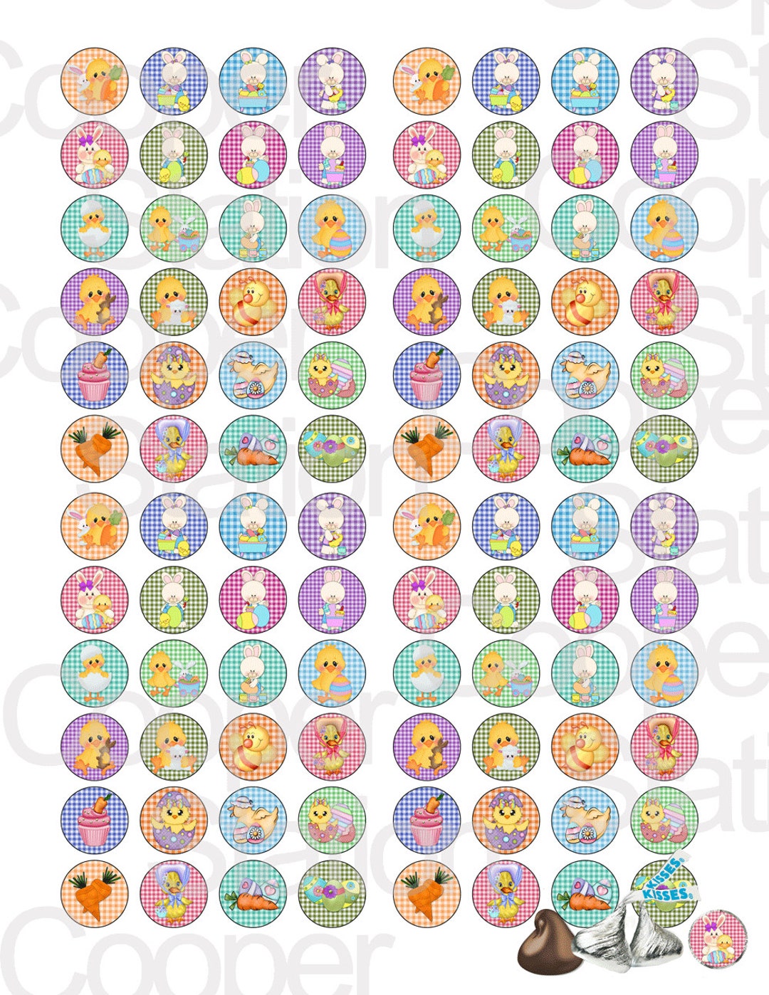 Digital Printable Hershey's Kisses Labels for Easter 96 Count - Etsy