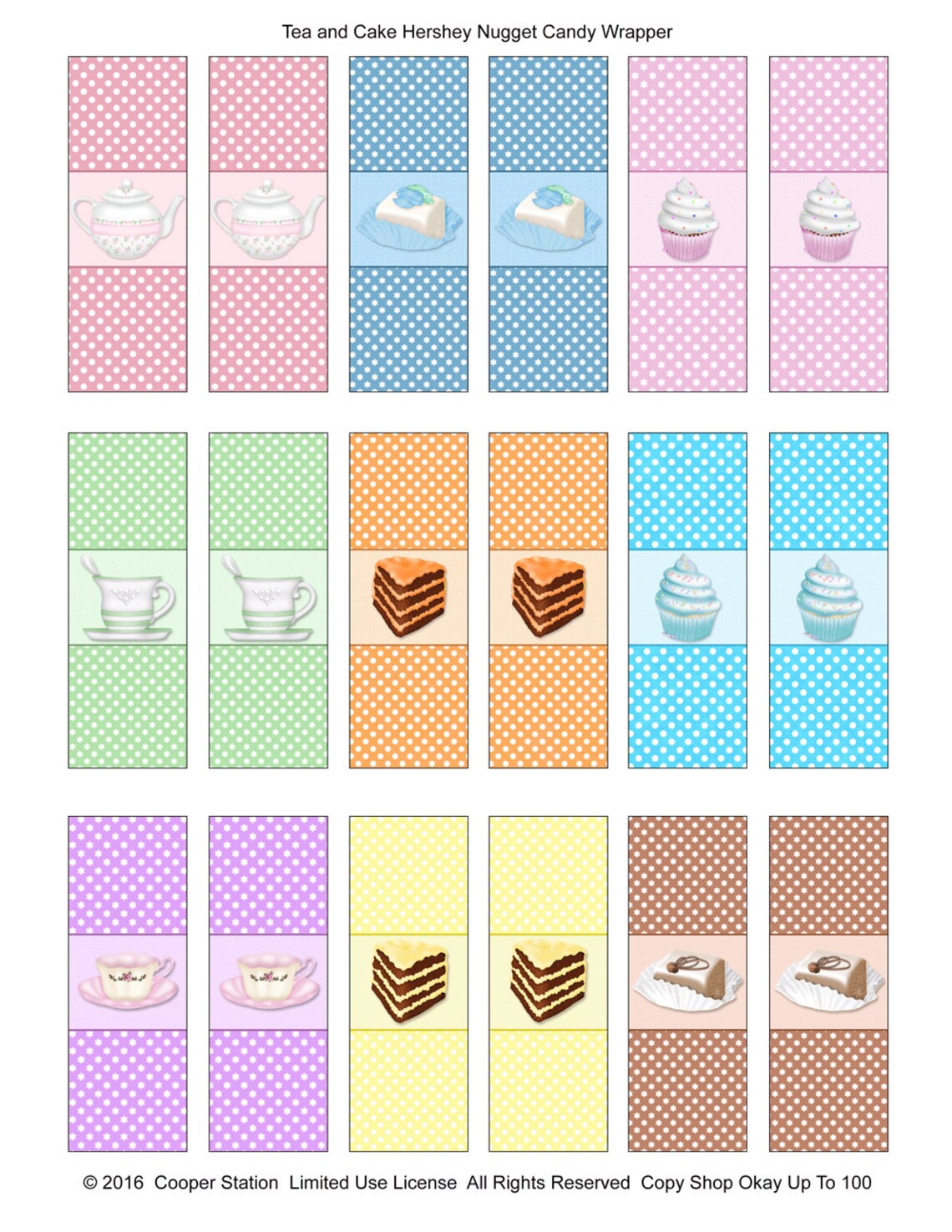 Digital Printable Hershey Nugget Candy Wrappers Tea Cake Etsy