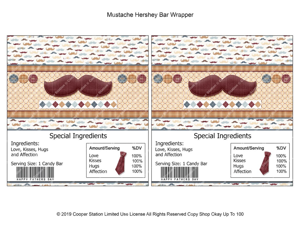 Printable Digital Father's Day Hershey Candy Bar Wrapper - Etsy