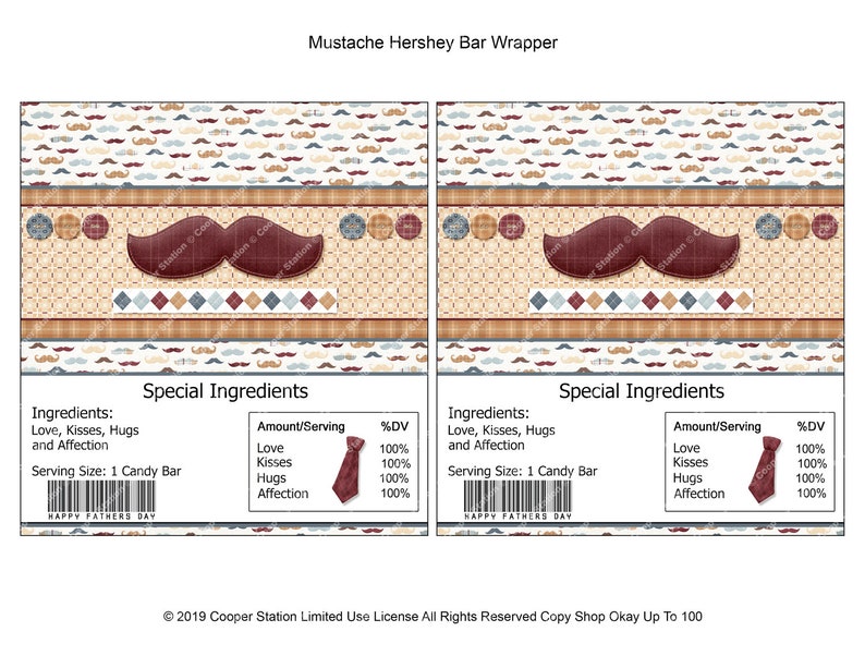 Printable Digital Father's Day Hershey Candy Bar Wrapper - Etsy