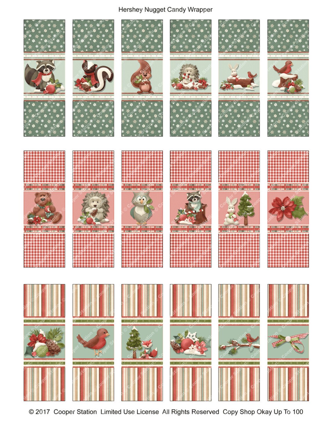 Digital Printable Holiday Hershey Nugget Candy Wrappers - Etsy