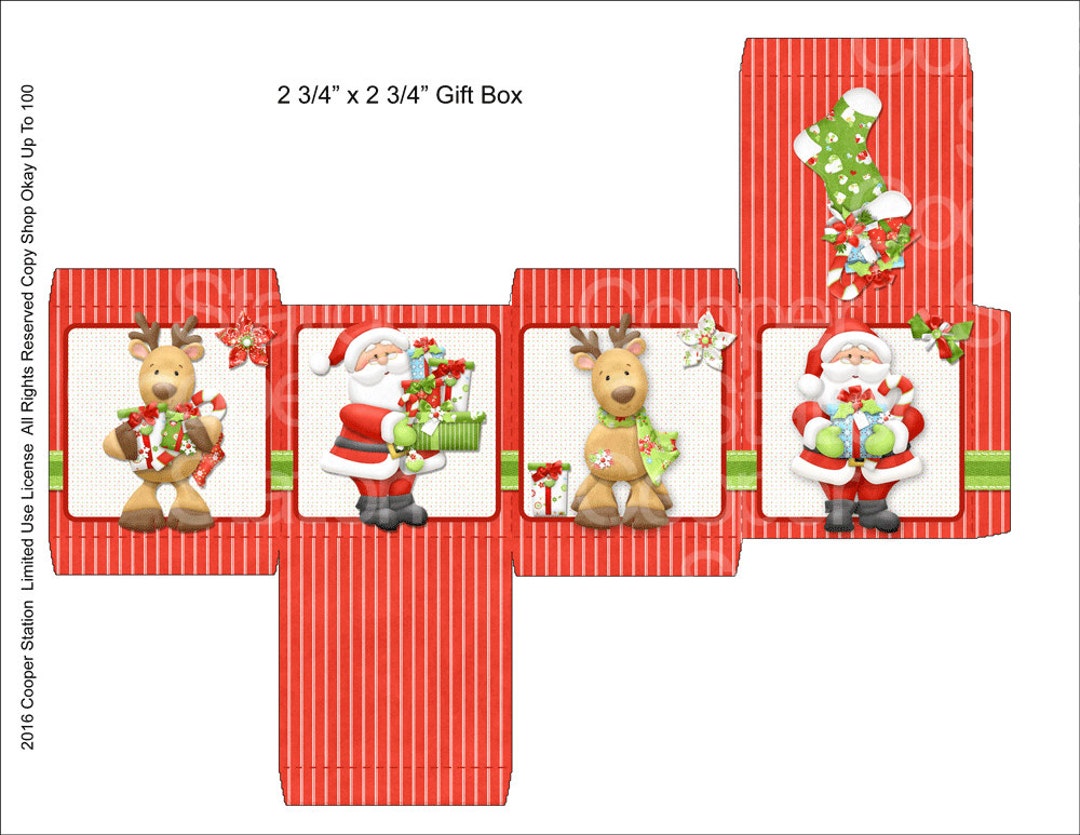 Digital Printable Small Square Christmas Box Set of Two - Santa Box - Reindeer - Gift Box - Etsy digital-printable-small-square-christmas-box-set-of-two-santa-box-reindeer-gift-box-etsy