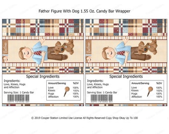 Printable Digital Father's Day Hershey Candy Bar Wrapper- Dad - Dog - chocolate wrapper