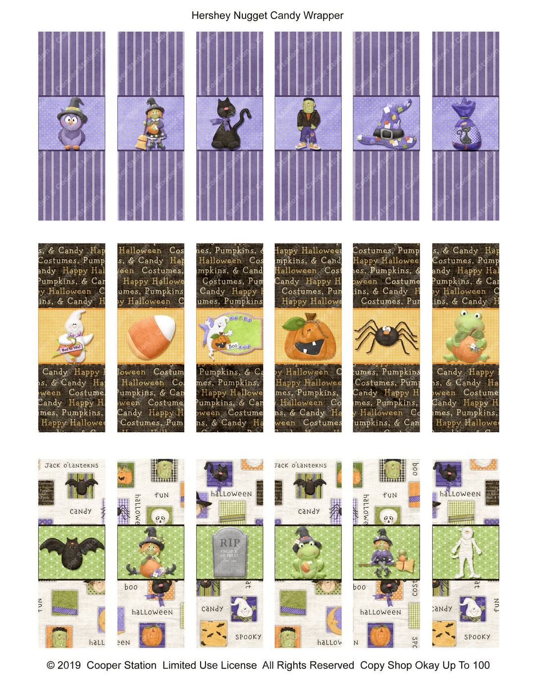 Digital Printable Hershey Nugget Halloween Candy Wrappers - Trick or ...