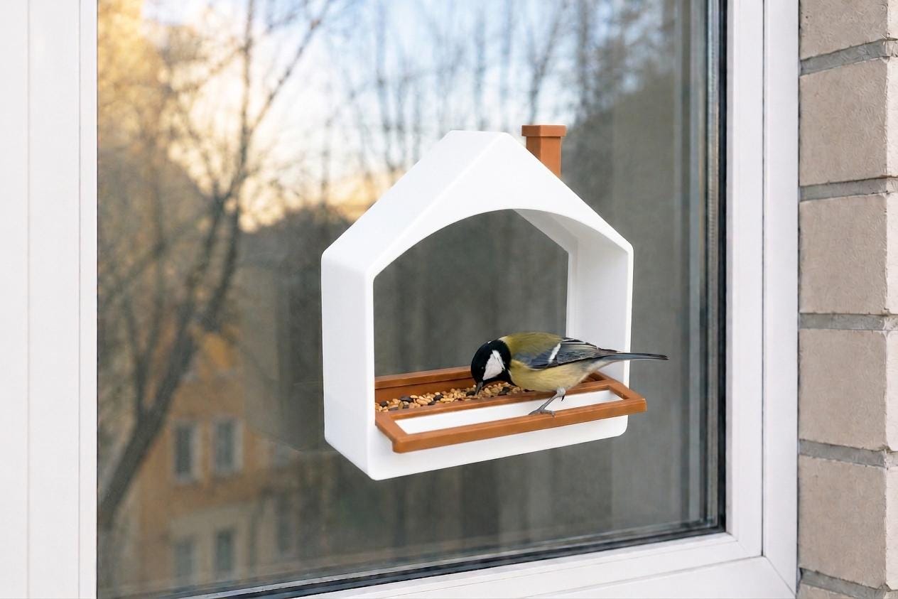 Vogelfutterhaus mit erdspiess