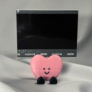 3Dプリントのハート型フォトホルダー – 笑顔のデスクデコレーション、バレンタインデーや記念日のギフト