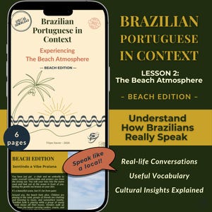 Diálogos en portugués brasileño en la playa: ambiente playero / Aprende conversaciones reales (PDF)