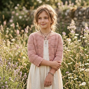 Crochet Pixie Bolero Pattern, Lace Crochet Button Shrug Pattern, Lightweight Crochet Cropped Cardigan (PDF Pattern)