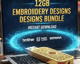 12GB PES Embroidery Bundle (Instant Download) Brother, Baby Lock, and Bernina