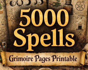 5000 Spells Grimoire , Book of Shadows , Witchcraft Spell Book, Wiccan BOS , Magic Ritual