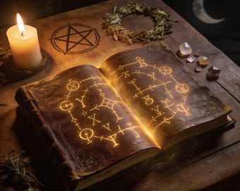 5000 Zauber Zauberbuch, Grimoire, Hexerei Zauberbuch, Wicca Magie Ritualbuch (Digitaler Download)
