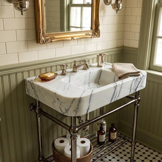 Handmade custom size Lilac Marble Bathroom Sink  Luxury Natural wash basin, vanity sink