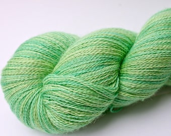 Kettle Dyed Lace Yarn, Baby Alpaca, Silk, and Cashmere Lace Weight, in "Sprout"