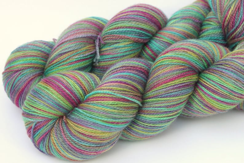 Kettle Dyed Lace Yarn Merino and Silk Lace Weight in Giverny