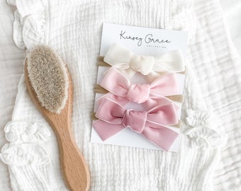 Baby Girl Bow Set, Baby Headband Set, Baby Bows, Pink Hair Bows, Girls Hair Clips, Toddler Bows, Newborn Baby Headband, Newborn Girl Bows